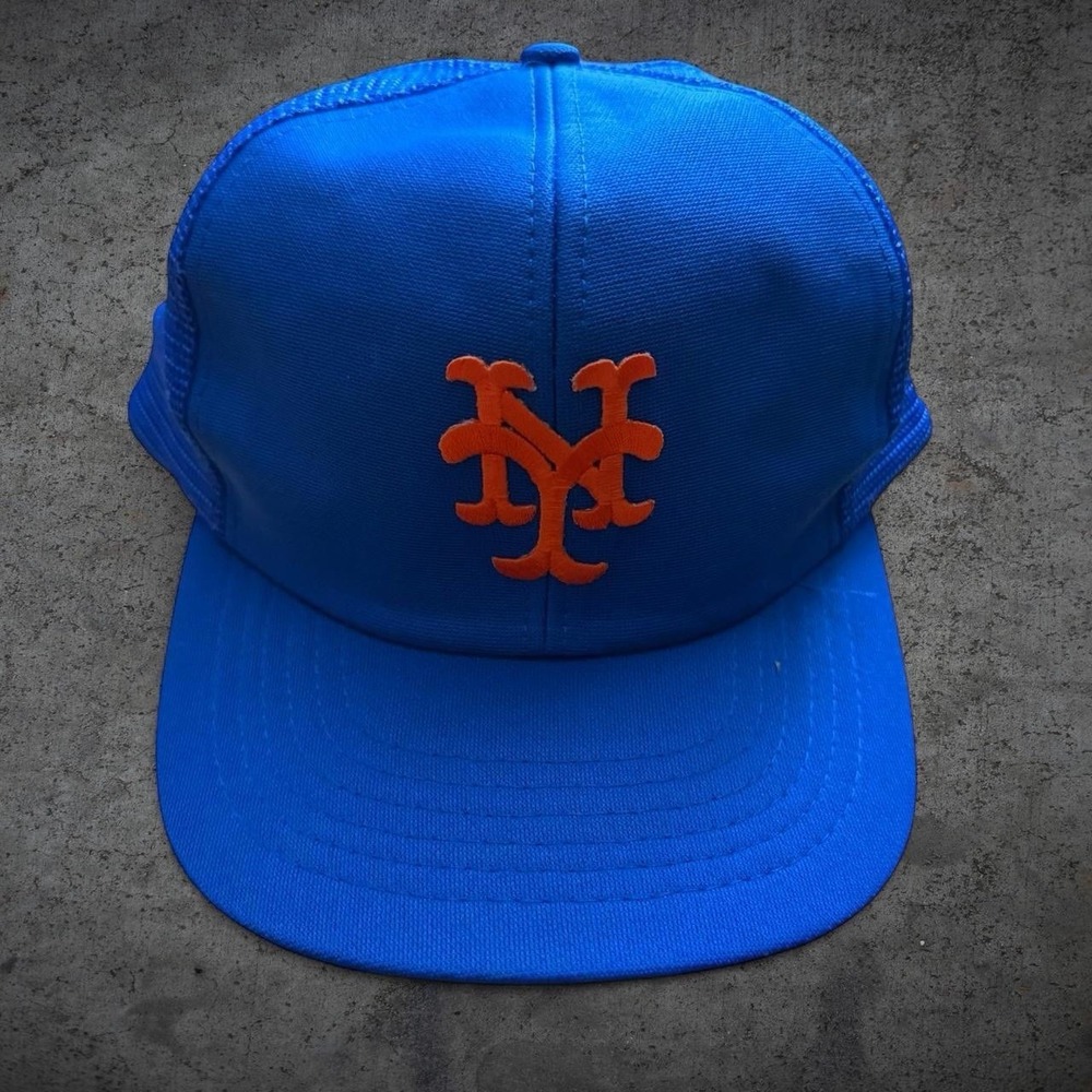 Vintage 90's New York Mets Trucker SnapBack Adjustable Strap MLB Retro NYC